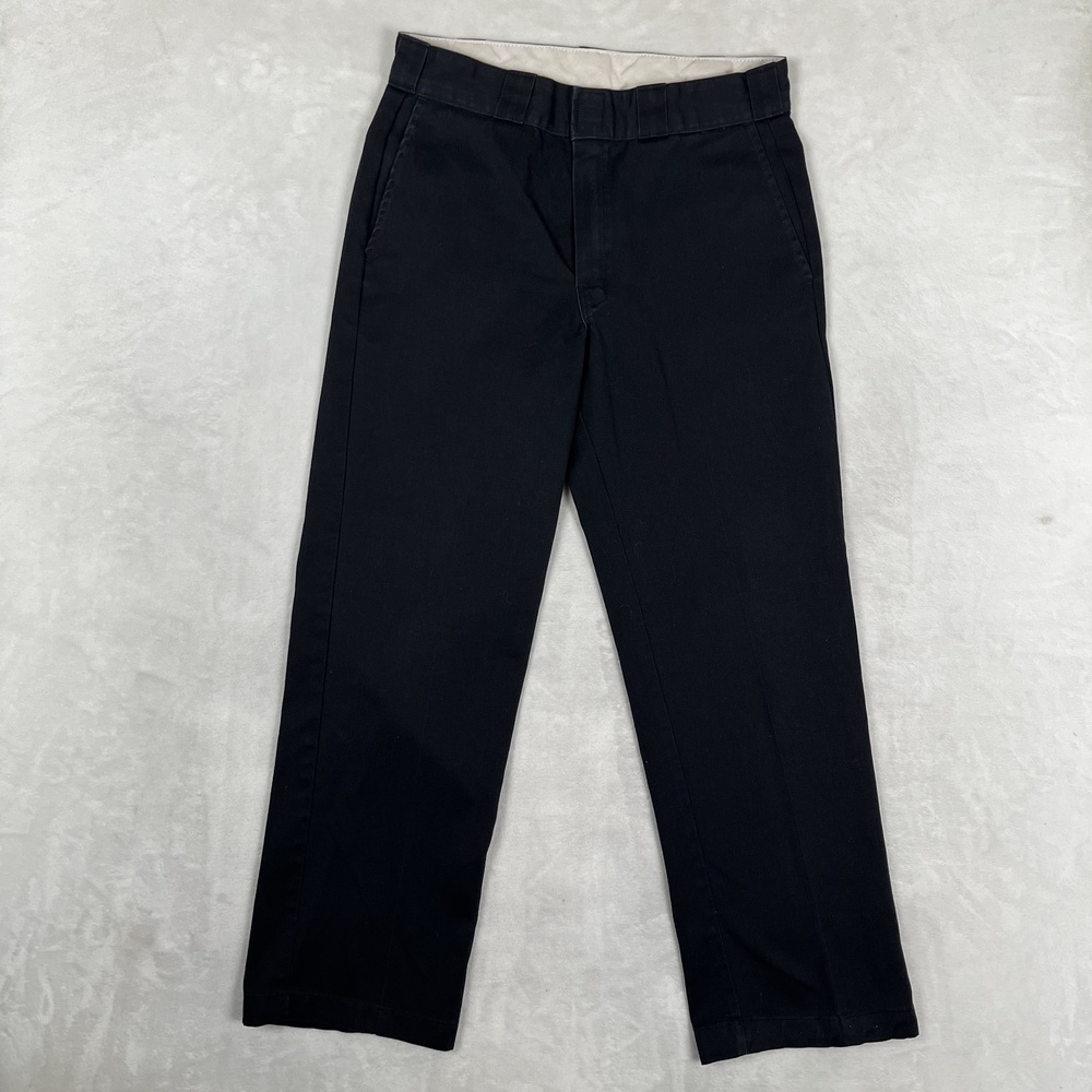 Dickies Pants Mens 32x30 Black Regular Fit Chino Twill Workwear Casual Uniform